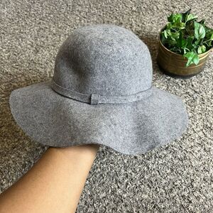 PHASE 3 Gray Wool Fedora Hat One Size Wide Brim